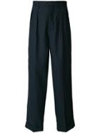 Maison Margiela High Waisted Loose Fit Trousers - Blue