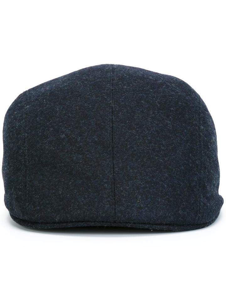 Brunello Cucinelli Driver Cap, Men's, Size: Xl, Blue, Cotton/leather/wool