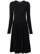 Ralph Lauren Black Pleated Dress, Women's, Size: Small, Nylon/spandex/elastane/wool