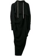 Rick Owens Drkshdw - Long Asymmetric Hooded Sweatshirt - Men - Cotton - S, Black, Cotton