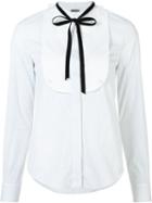 Adam Lippes Striped Bib Shirt, Women's, Size: 2, White, Cotton