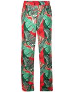 Rta Tropical Print Straight-leg Trousers - Red