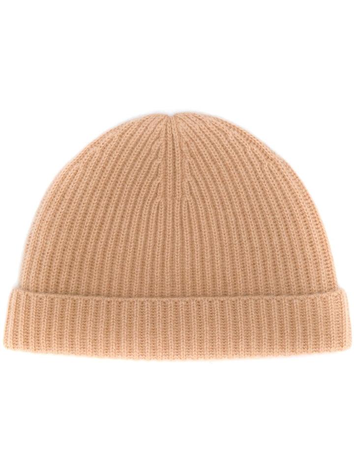 N.peal Ribbed Cashmere Beaniea - Brown