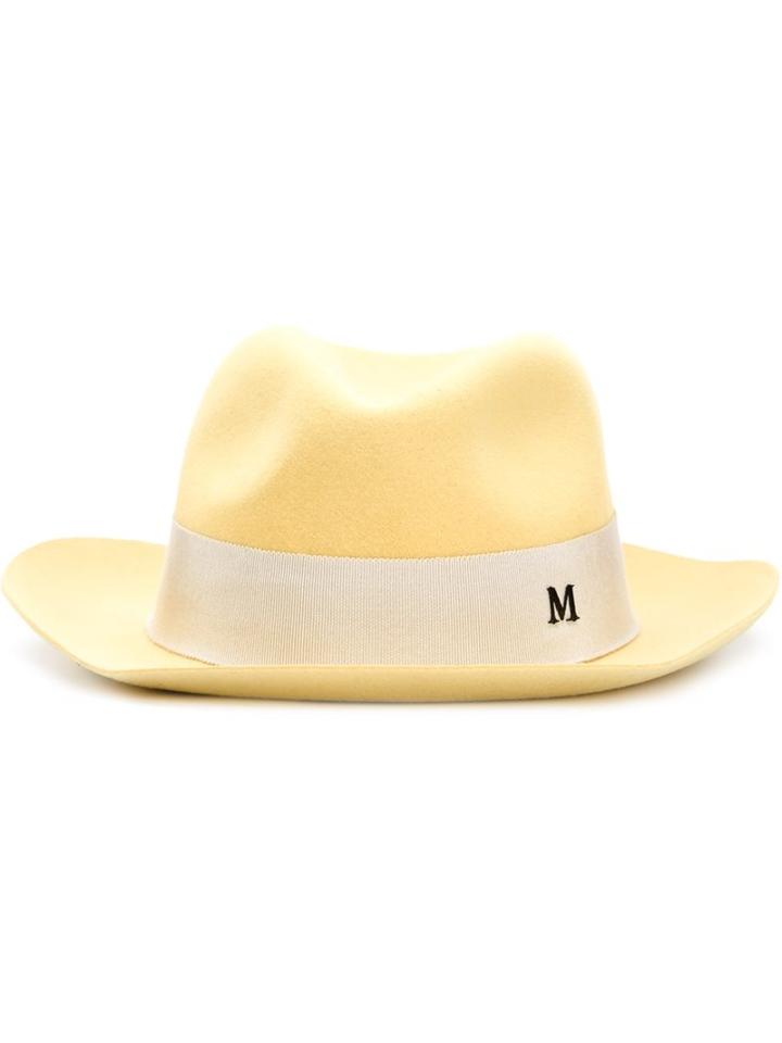Maison Michel Panama Hat, Women's, Size: Small, Yellow/orange, Rabbit Fur Felt