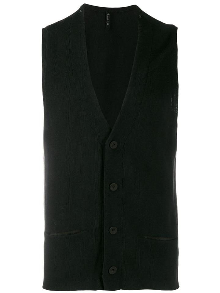 Transit V-neck Waistcoat - Black