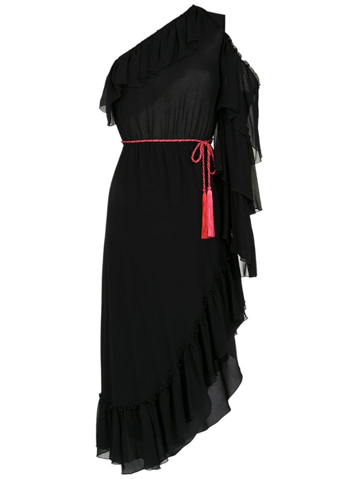 Nk Silk One Shoulder Dress - Black