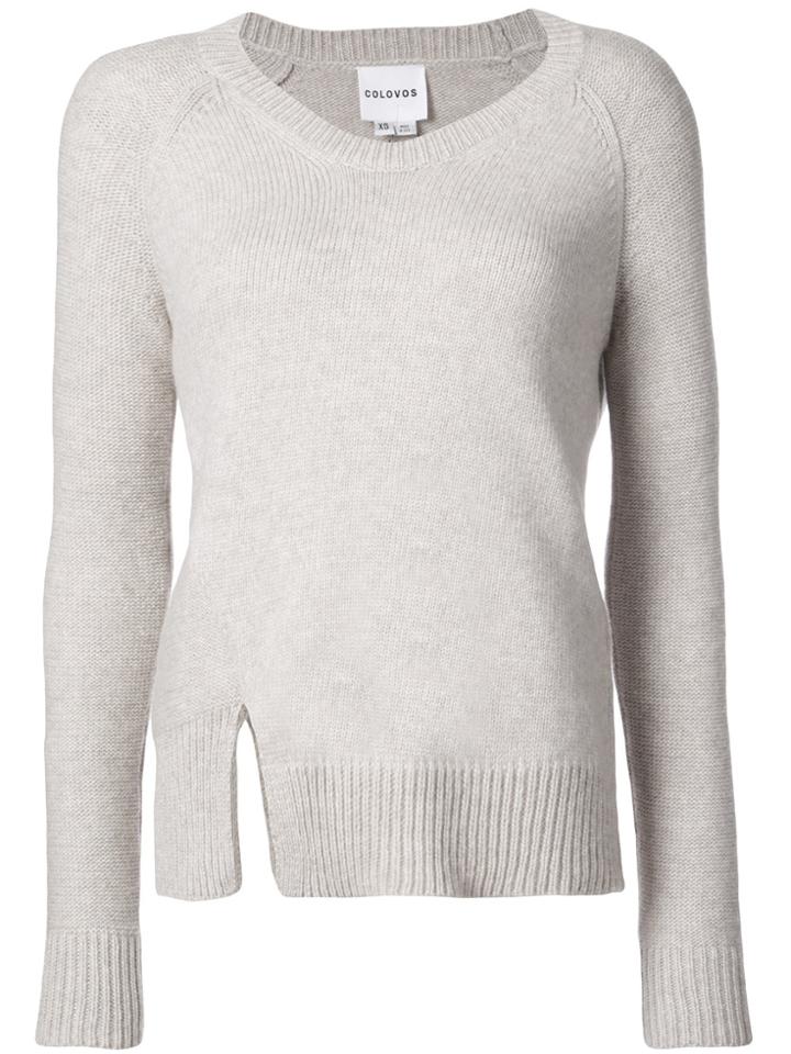 Colovos Front Slits Top - Nude & Neutrals