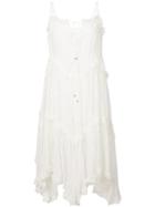 Zimmermann Asymmetric Ruffle Dress - White
