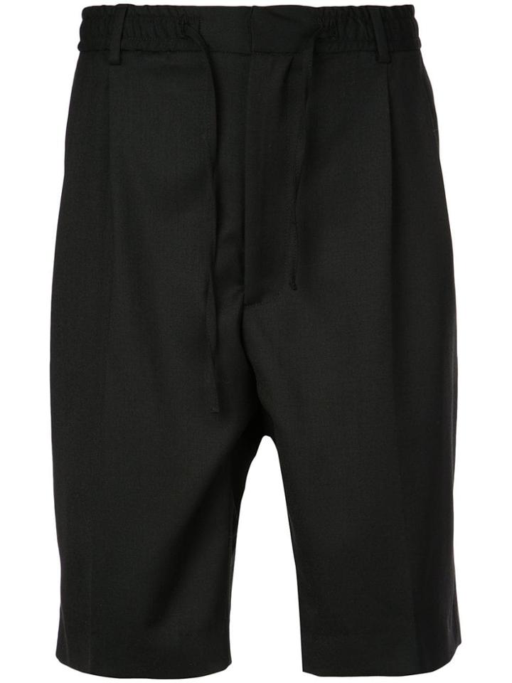 Cmmn Swdn Drawstring Drop-crotch Shorts - Black