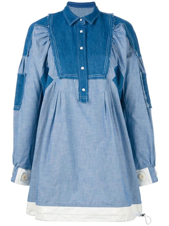 Sacai - Patchwork Denim Dress - Women - Cotton/linen/flax/nylon - 2, Blue, Cotton/linen/flax/nylon