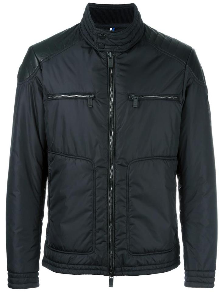 Hackett Banded Collar Zipped Jacket, Men's, Size: Medium, Black, Nylon/polyester