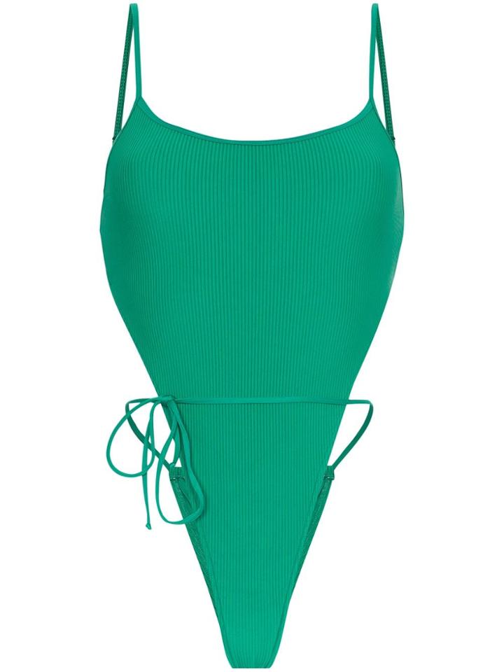 Frankies Bikinis Croft High Leg Swimsuit - Green