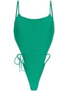 Frankies Bikinis Croft High Leg Swimsuit - Green