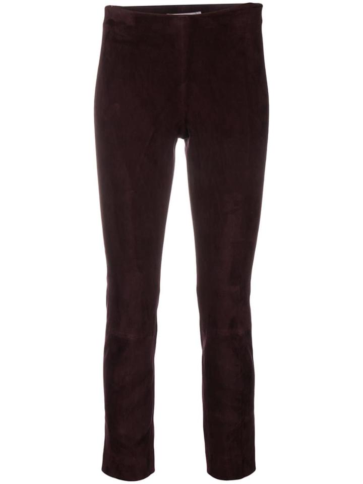 Vince Stretch Cropped Trousers - Pink & Purple