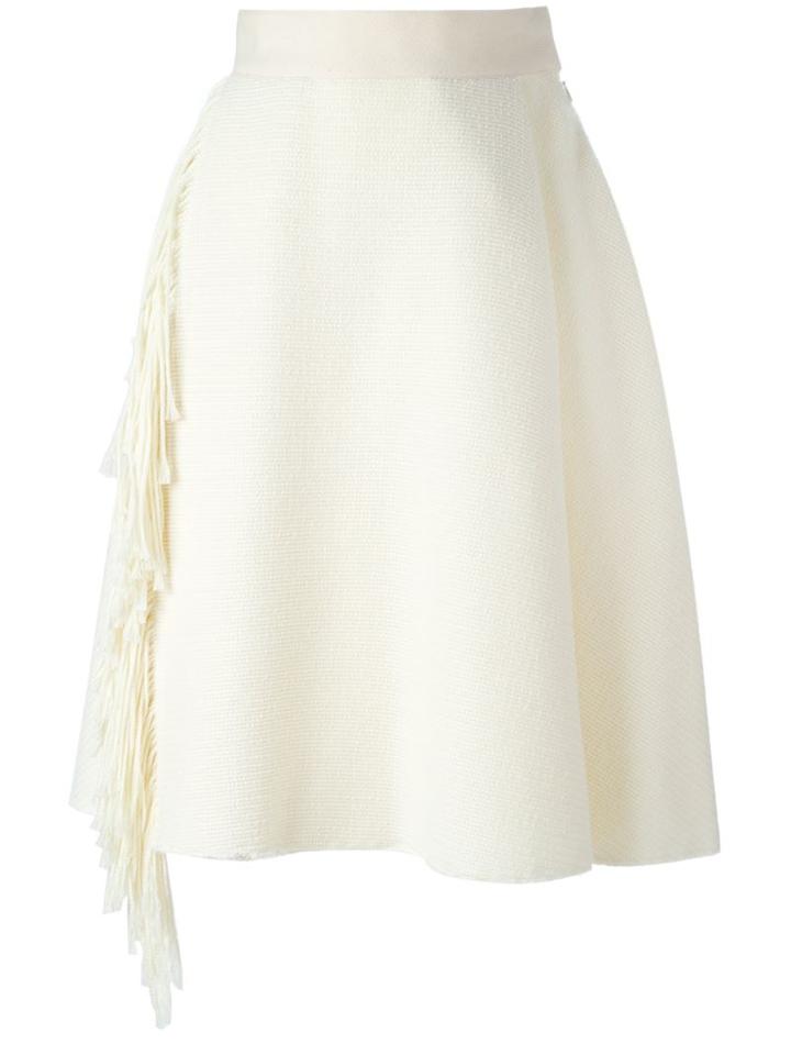 Lanvin Fringed Skirt, Women's, Size: 38, Nude/neutrals, Cotton/polyamide/wool