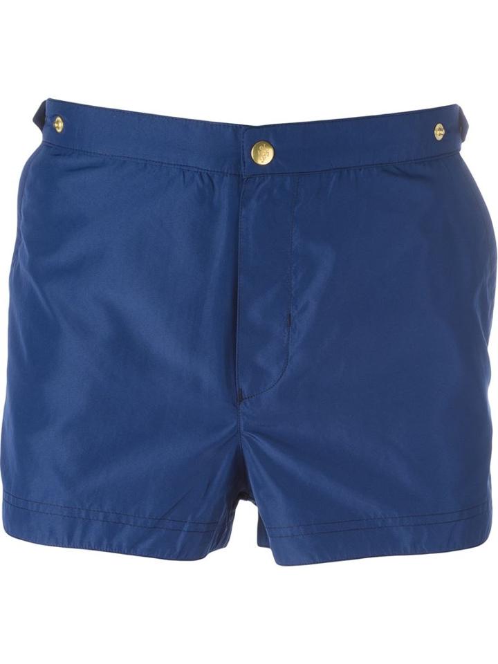 Eleventy Front Button Swim Trunks