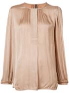 Raquel Allegra - Collarless Blouse - Women - Cotton/viscose - 2, Nude/neutrals, Cotton/viscose
