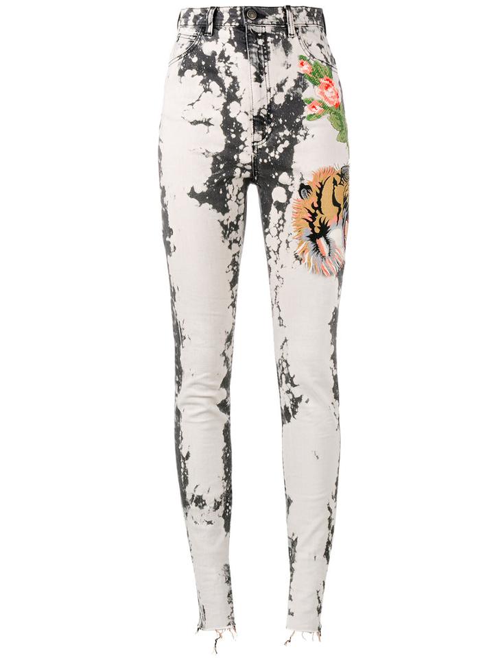 Gucci Embroidered Skinny Jeans, Women's, Size: 28, Black, Cotton/spandex/elastane