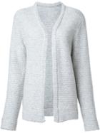 The Elder Statesman 'effa' Indent Simple Cardigan, Women's, Size: Small, White, Silk/cashmere
