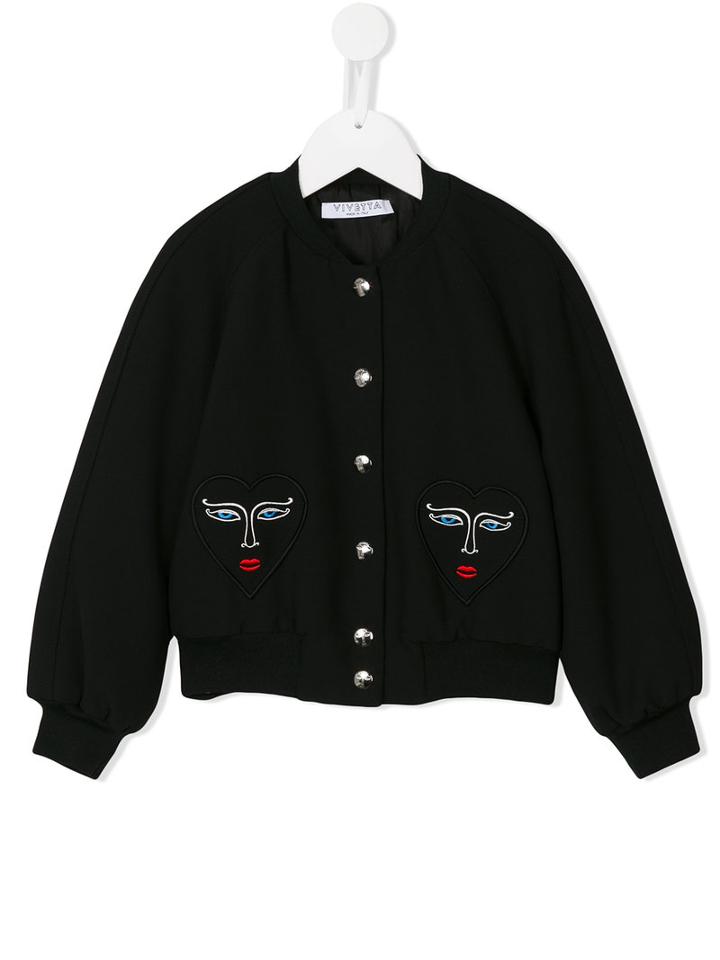 Vivetta Kids Gazzella Bomber Jacket, Girl's, Size: 6 Yrs, Black