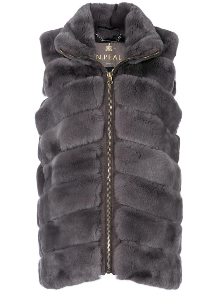 N.peal Rex Ribbed Gilet - Grey
