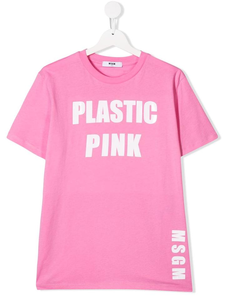 Msgm Kids Teen Plastic Pink T-shirt