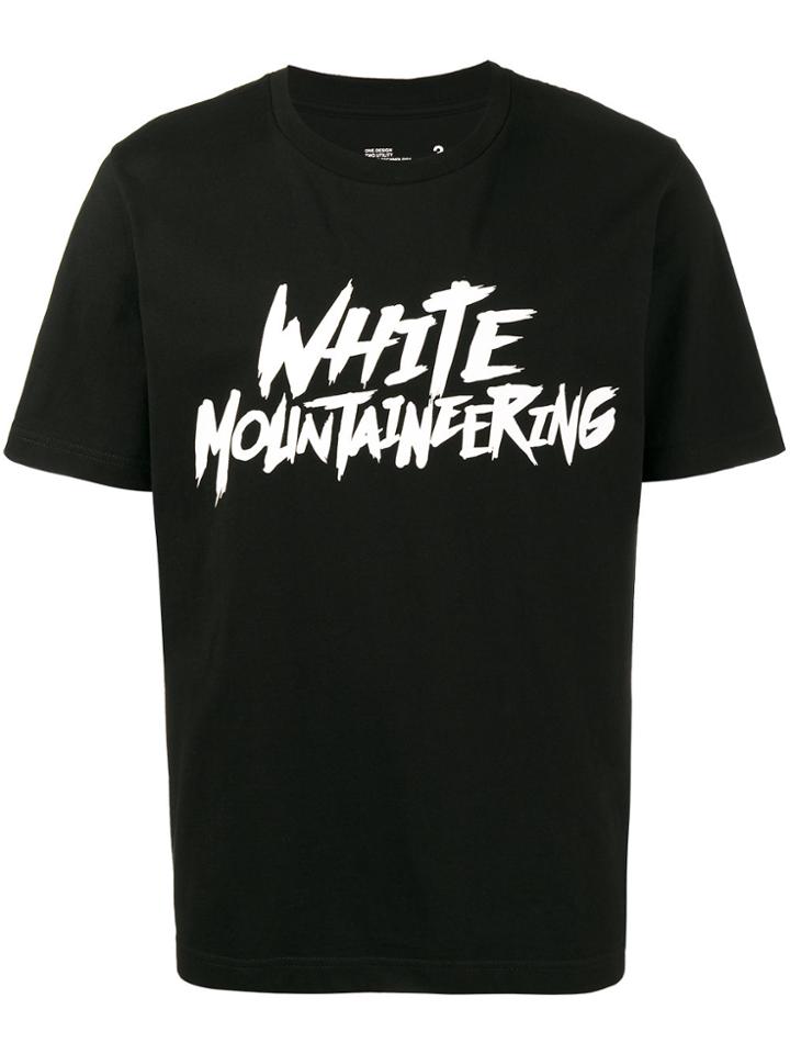 White Mountaineering Raw Logo Printed T Shirt - Black