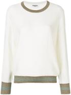 Essentiel Antwerp Contrast Trim Jumper - White