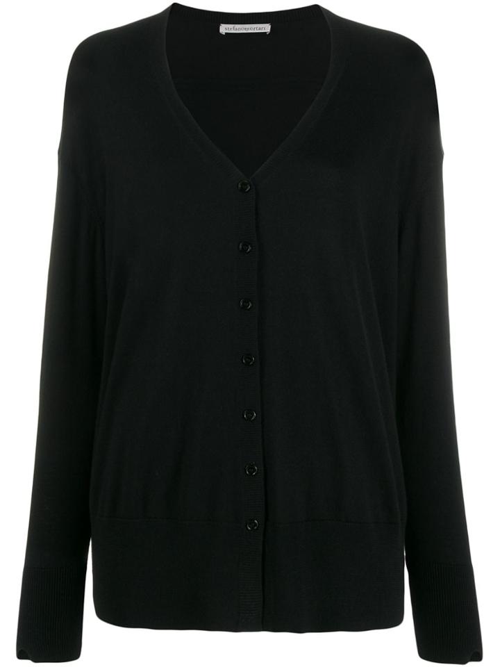 Stefano Mortari Open Front Cardigan - Black
