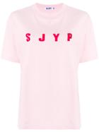 Sjyp Logo Print T-shirt - Pink & Purple
