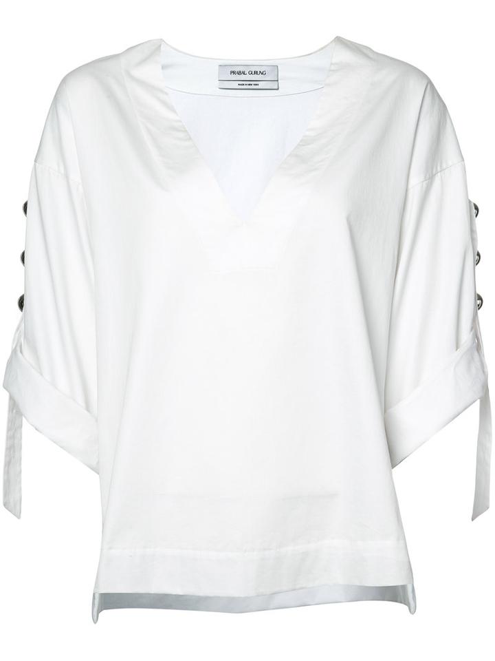 Prabal Gurung Tunic Blouse, Women's, Size: 2, White, Cotton