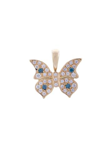 Eyefunny Crystal Embellished Butterfly Pendant - Yellow & Orange