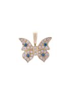 Eyefunny Crystal Embellished Butterfly Pendant - Yellow & Orange