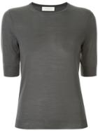 Tomorrowland Short-sleeved Knitted Top - Grey