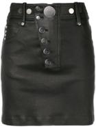 Alexander Wang Leather Front Mini Skirt - Black