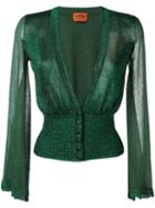 Missoni Fitted Waist Cardigan, Women's, Size: 44, Green, Viscose/cupro/polyester