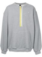 Mr. Completely - Zip Placket Sweatshirt - Men - Cotton - L, Grey, Cotton