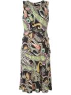 Etro Paisley Print Dress, Women's, Size: 46, Black, Silk