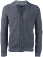 Emporio Armani V-neck Cardigan, Men's, Size: 48, Grey, Virgin Wool/polyester