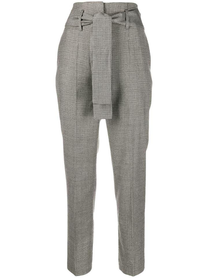 Fabiana Filippi Cropped Herringbone Trousers - Black