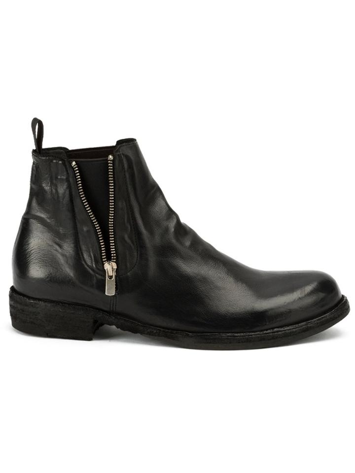Officine Creative Zipped Ankle Boots - Black
