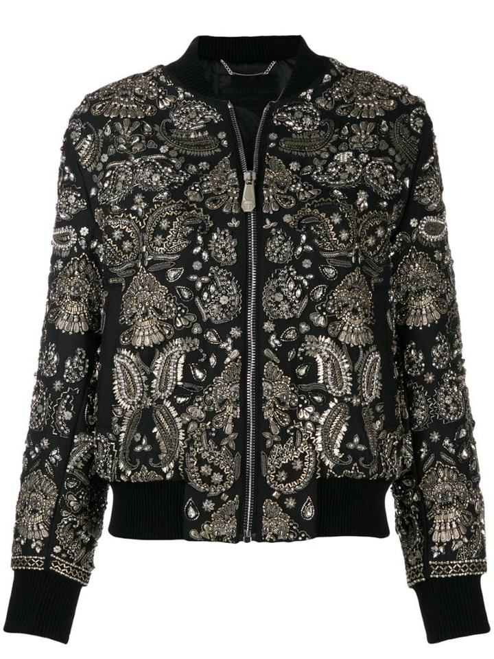 Philipp Plein Paisley Print Bomber Jacket - Black