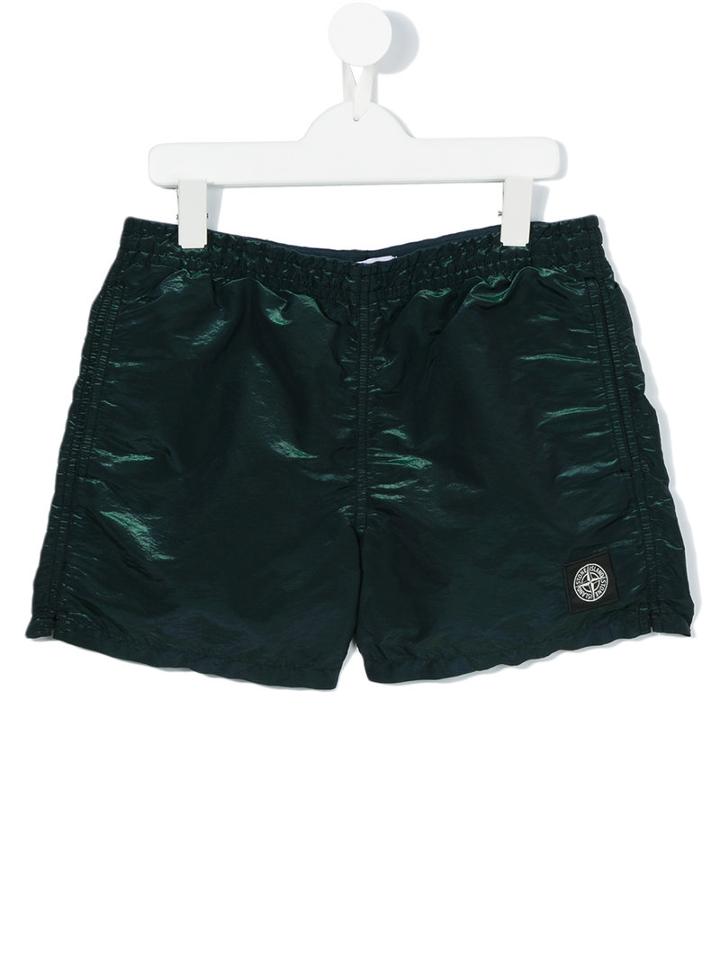 Stone Island Junior - Teen Iridescent Swim Shorts - Kids - Polyamide/polyester - 14 Yrs, Blue