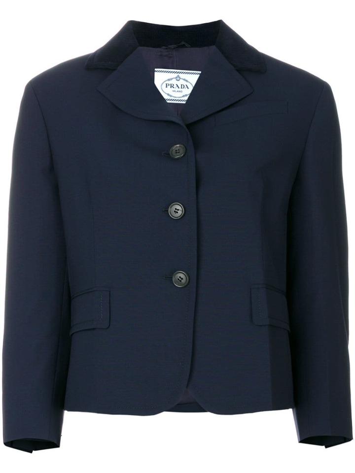 Prada Elbow Patch Jacket - Blue