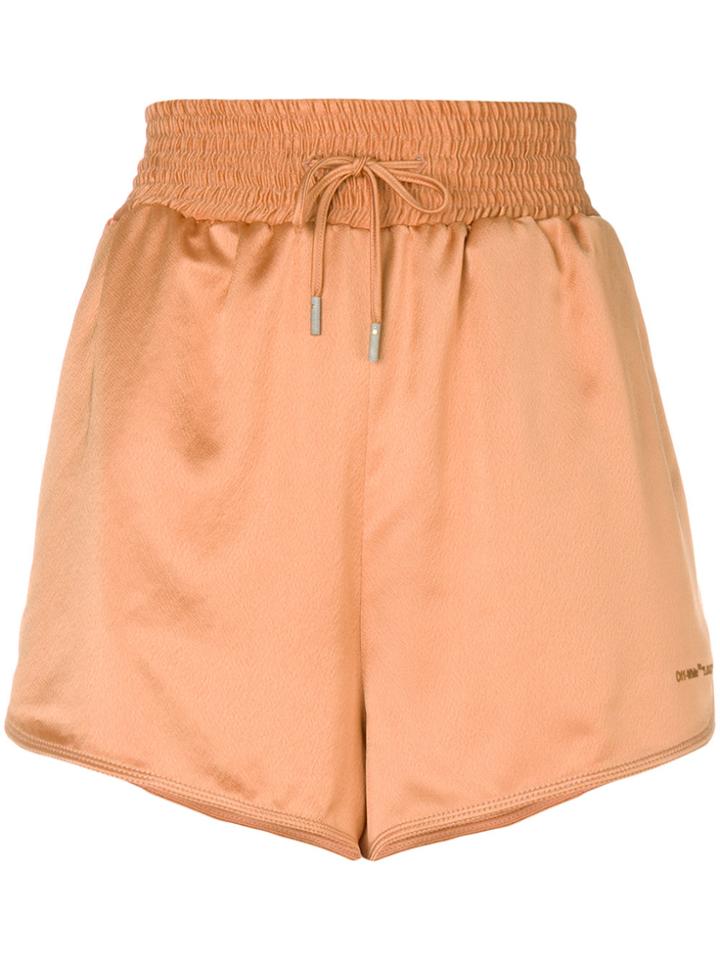 Off-white Satin Shorts - Yellow & Orange