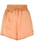 Off-white Satin Shorts - Yellow & Orange