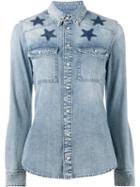 Givenchy Star-printed Denim Shirt, Women's, Size: 40, Blue, Cotton