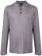 Giorgio Armani Long-sleeved Polo Shirt - Grey
