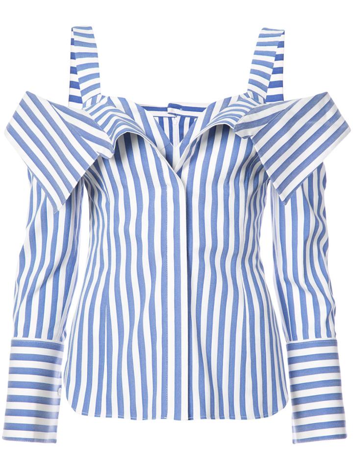 Monse Flap Front Off Shoulder Top - Blue