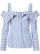Monse Flap Front Off Shoulder Top - Blue